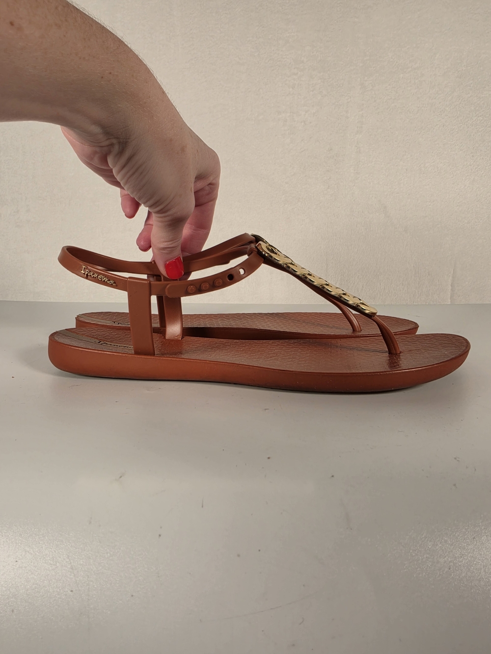 Ipamema Women's Bond T-Strap Sandals In Brown, Size 9